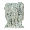 Homeroots 50 x 60 x 1 in. Boho Neutral White Basketweave Throw Blanket 383171